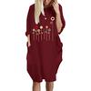 Women Dress Pullover Stylish Loose Fit Short Sleeve Casual Dress With Pocket