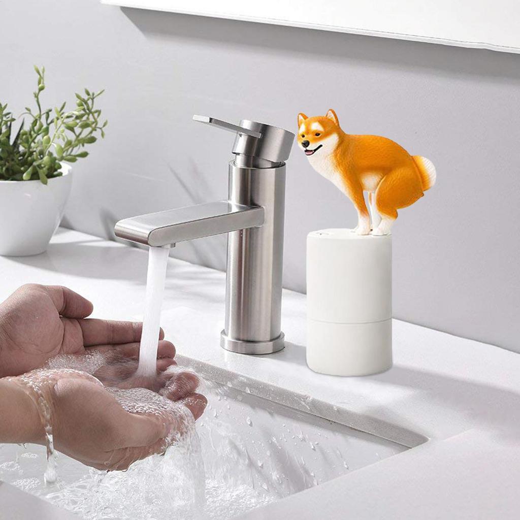 Auto Soap Dispenser Cute Shiba Inu Automatic Sensor Foam Hand Washer Dog Automatic Foaming Soap Dispenser Touchless Gadgets