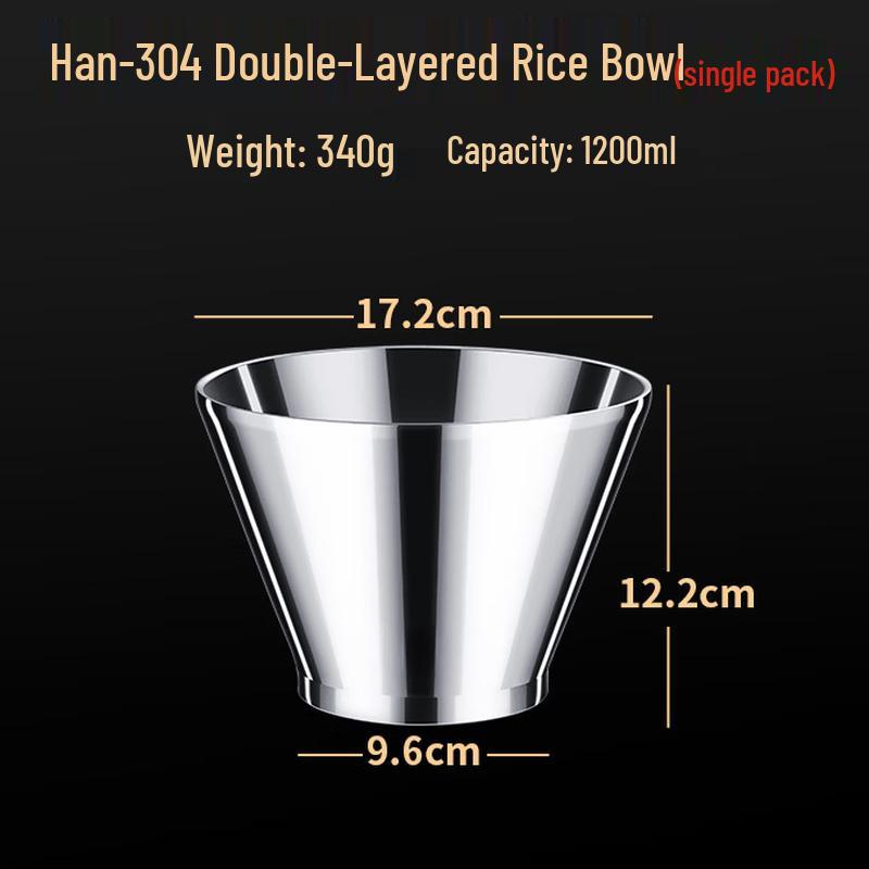 ZISIZ 304 Stainless Steel Heat-Insulated Douli Soup Bowl