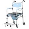 Multi-functional Aluminum Alloy Elderly Shower & Toilet Wheelchair with Armrests & Wheels