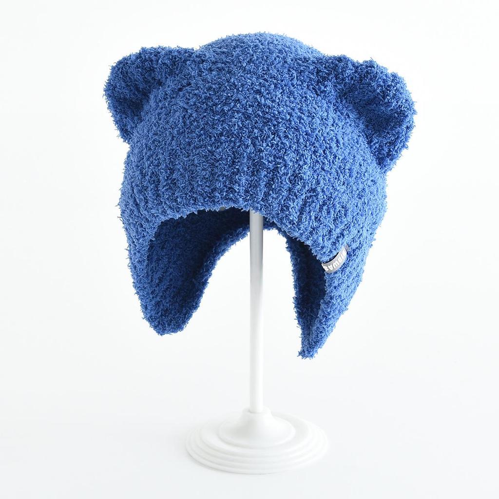 Children's Cute Plush Bear Wool Knit Winter Hat – Windproof & Cold Protection