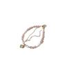 Natural Strawberry Quartz and Freshwater Pearl Beaded Bracelet for Women