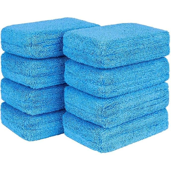 HOMEXCEL Microfiber Applicator Pads, Scratch-Free Car Wash Sponge For Cleaning, Premium Wax Foam Applicator Pads For Car Detailing, 5”X3”, 8Pack