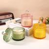 Vertical Transparent Colored Glass Candle Cup Aromatherapy Candle Yurt Ornaments Candlestick Aromatherapy Cup Decorative Jar