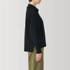 MUJI Washable Milan Rib Knit Size BA1OZA4A Women's Half-Zip Sweater, Black, L,