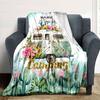 Floral Camper Camping Adventure Gift Personalized Blanket Customize Text Warmthful Decor Perfect For Sofa Couch Office Bed Picnics For All Occasions