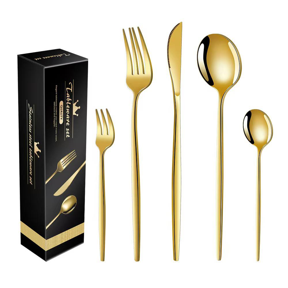 Portugal Stainless Steel 30-Piece Cutlery Set: Western Steak Knife, Fork, Spoon in Gift Box