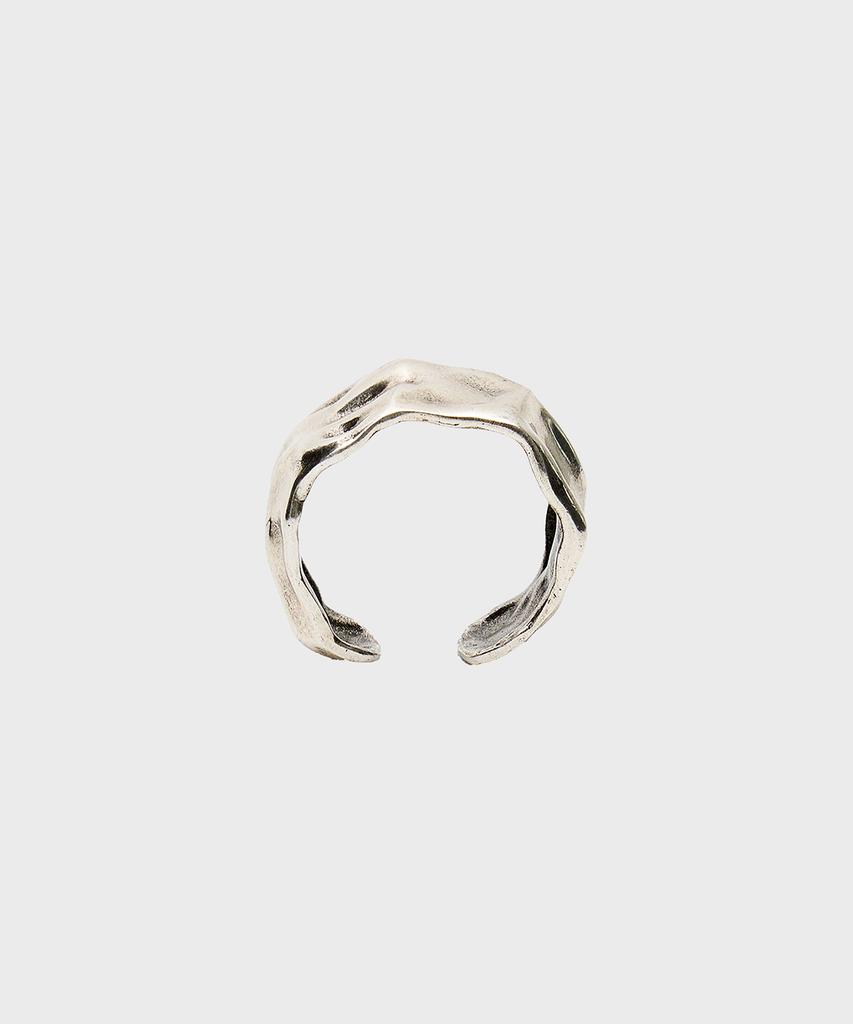 Noirer Hammered Wave Ring (Silver)