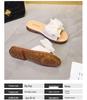 Women's Genuine Leather Bowknot Sandals, Sizes 35-43, Casual One-Strap Soft Sole Slippers