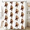 Cute Dog Shower Curtain Waterproof Farmhouse Bathroom Decor Golden Retriever Pet Lover Gift Modern Fabric Washable Liner