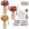 Patch Kit Wooden Mushroom Complete Craft Supplies Patch Loom Darning Tool Mending Kit For Knitting Embroidery Repair DIY