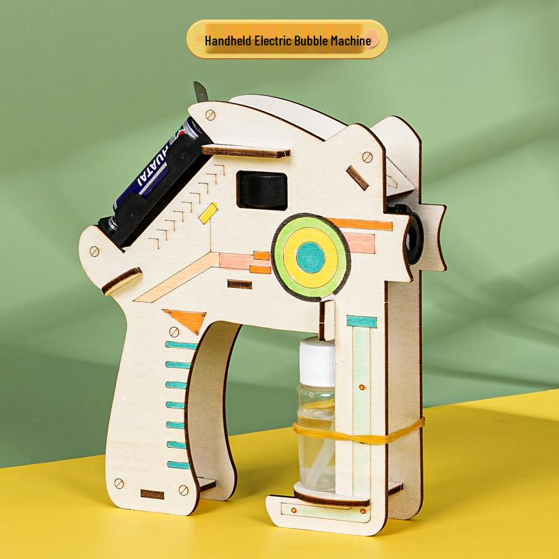 DIY Handheld Electric Bubble Machine Kit for Science Experiments by Students