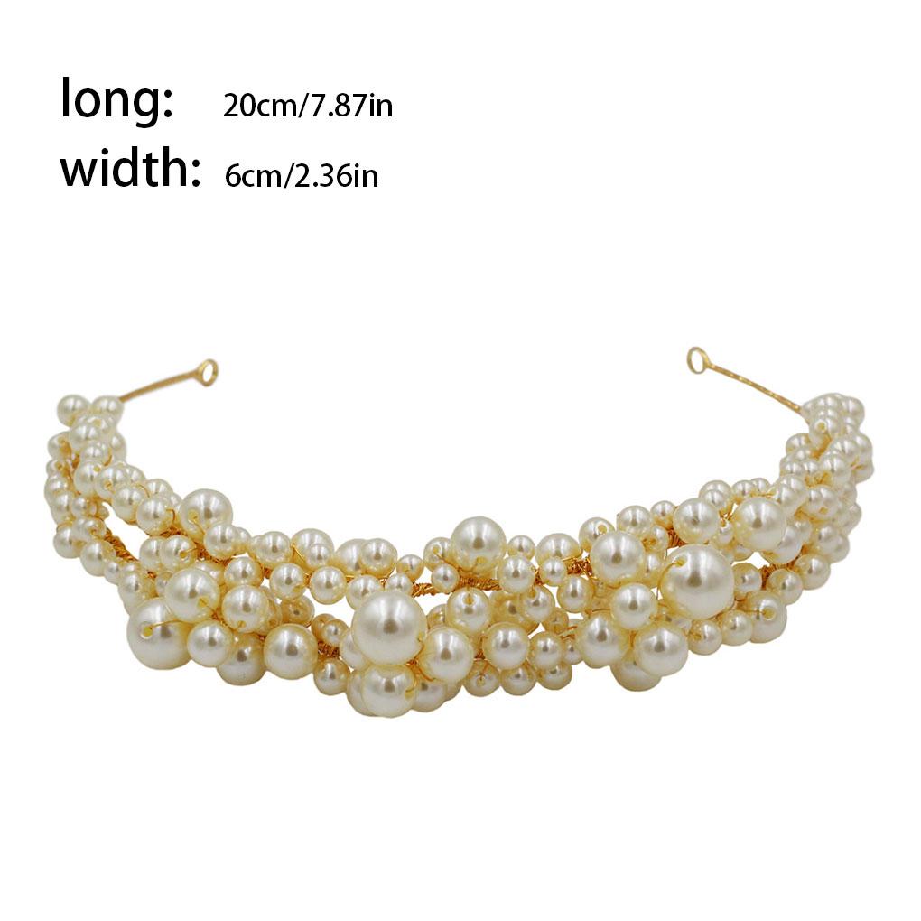 Pearls Beaded Headband Wedding Bridal Engagement Headpiece Headdress Decoration Headwear Accessories for Woman