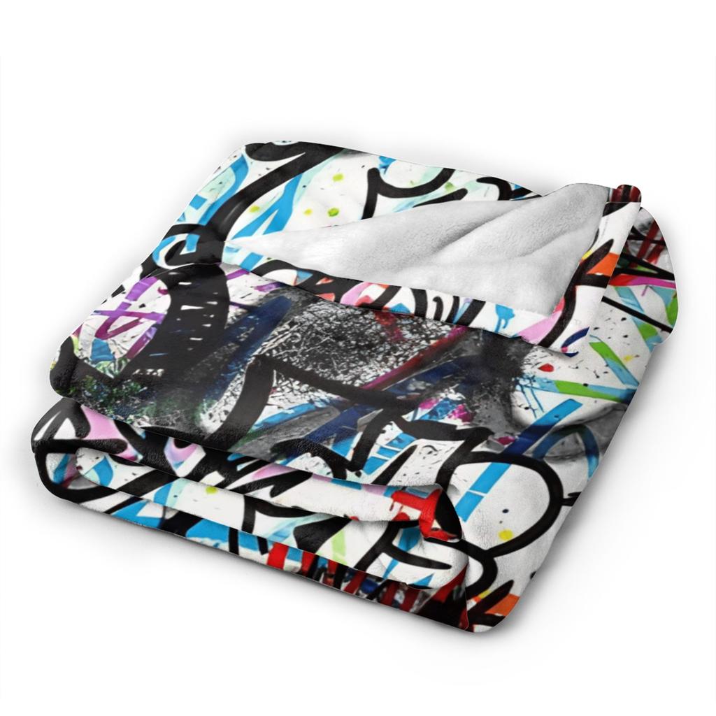 Cartoon Cute Doodle Flannel Blanket Autumn Soft Throw Blanket for Child Couch Bed Novelty Bedspread Sofa Bed Cover
