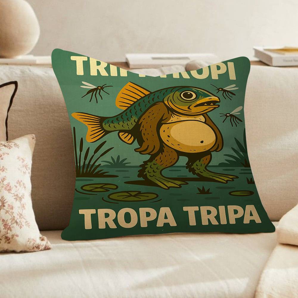 

Vintage Trendy Brainrot Comic Personalized Pillow Dust Cover Bedroom Kids Party Decoration Pillowcase Birthday Children Gift 30x30 cm