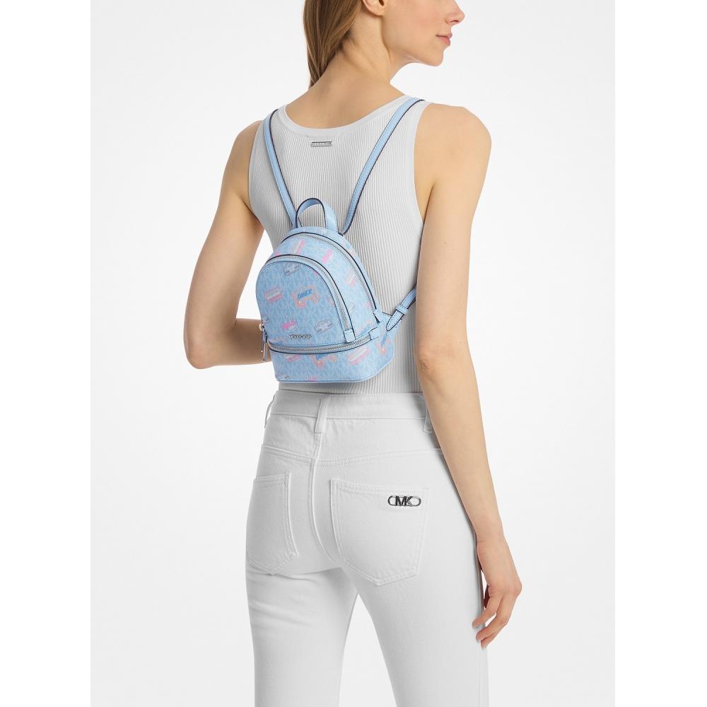 Michael Kors Rhea Backpack Extra Small   Mk Signature 35t5srab0i1540 Light Sky