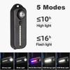Keychain Mini Led Flashlight 5/modes Bicycle Lamp Bike Light Usb Recharge 5v Dc Versatile Clip Taillights Portable Pocket Safety