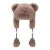 Y2k Girls Cute Bear Ear Shape Hat Windproof Hat for Teen Winter Cycling Skiing
