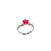 Handicraft Diamond Six-Claw Ring Niche Design Nurture Emerald Sapphire Ring