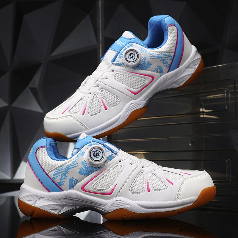 

Rotary buckle badminton shoes MD rubber sole breathable sports shoes competition training shoes student tennis shoes couple women 44