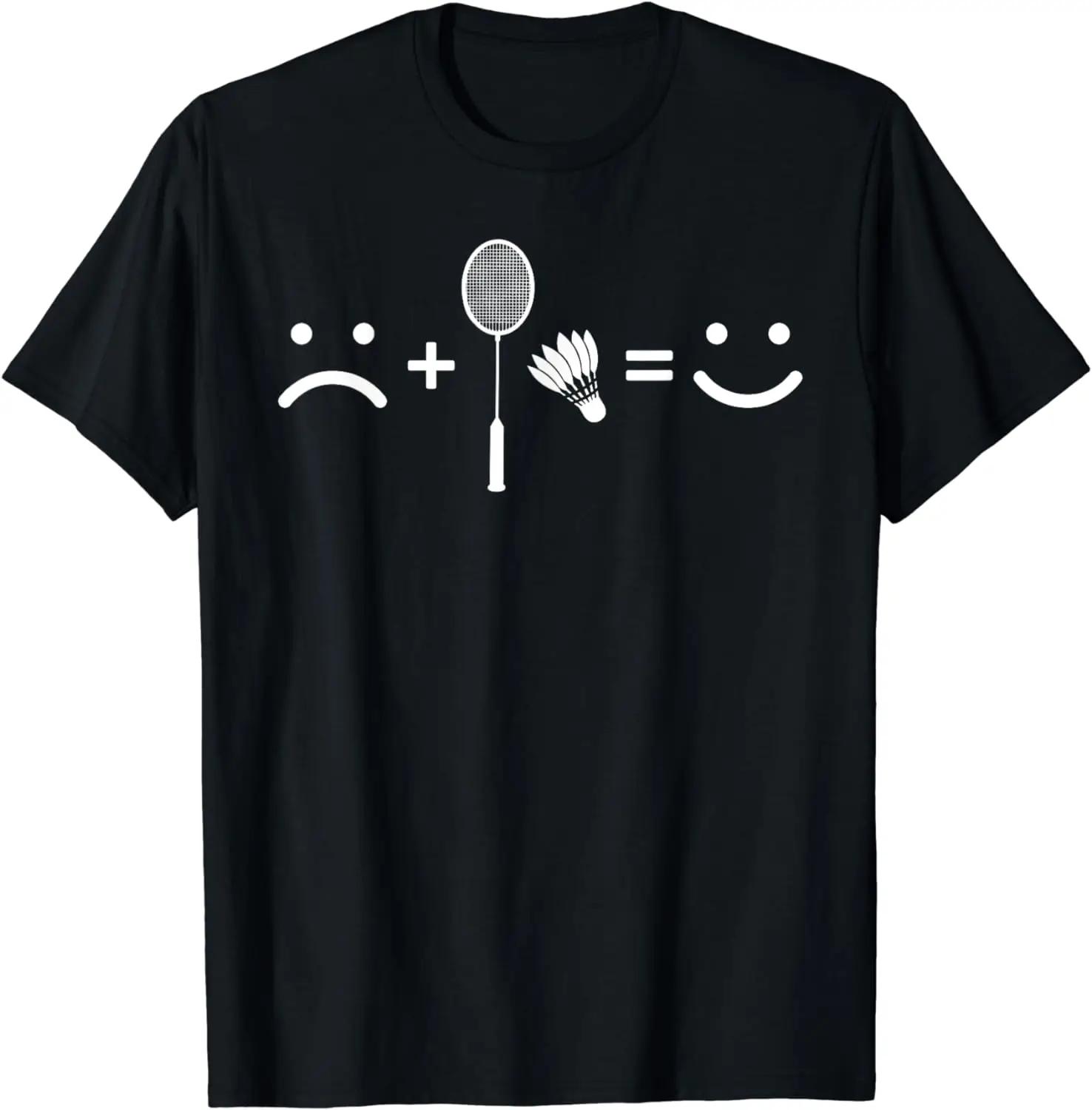 Badminton Love Happy Team Player Coach TShirt Funny Men Clothing Tops Streetwear Cotton Graphic T Shirts Ropa Hombre S