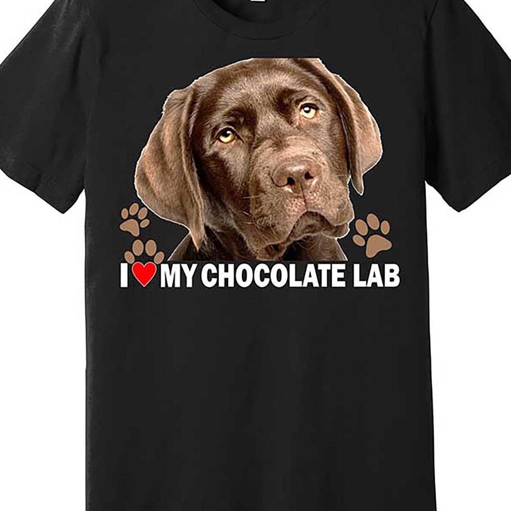 I Love My Chocolate Lab Graphic Tshirt Cotton Casual Men Short Sleeve Crewneck Top Breathable Funny Pet Lover Tee