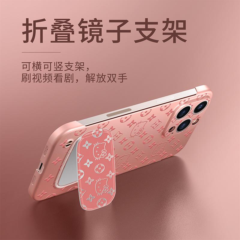 Pattern Kt Cat Mirror Bracket Is Suitable for Apple 11promax Mobile Phone Case 11 Ultra-thin Borderless 11 Advanced Sense 11