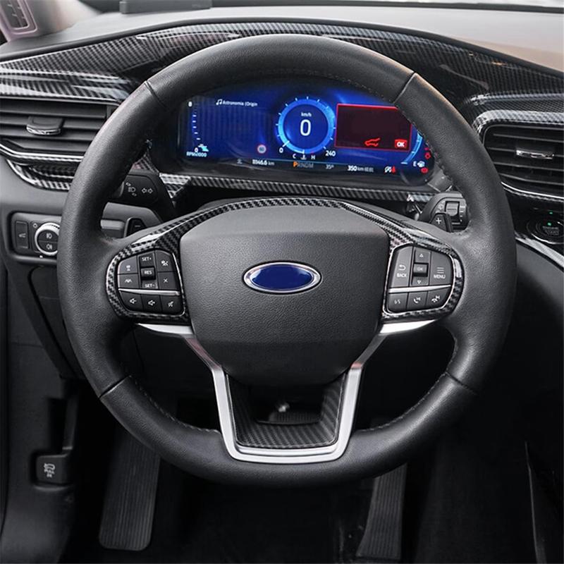 A87Q-Lenkrad-Zierblende ABS Kohlefaser für Ford Explorer - Innenraumzubehör
