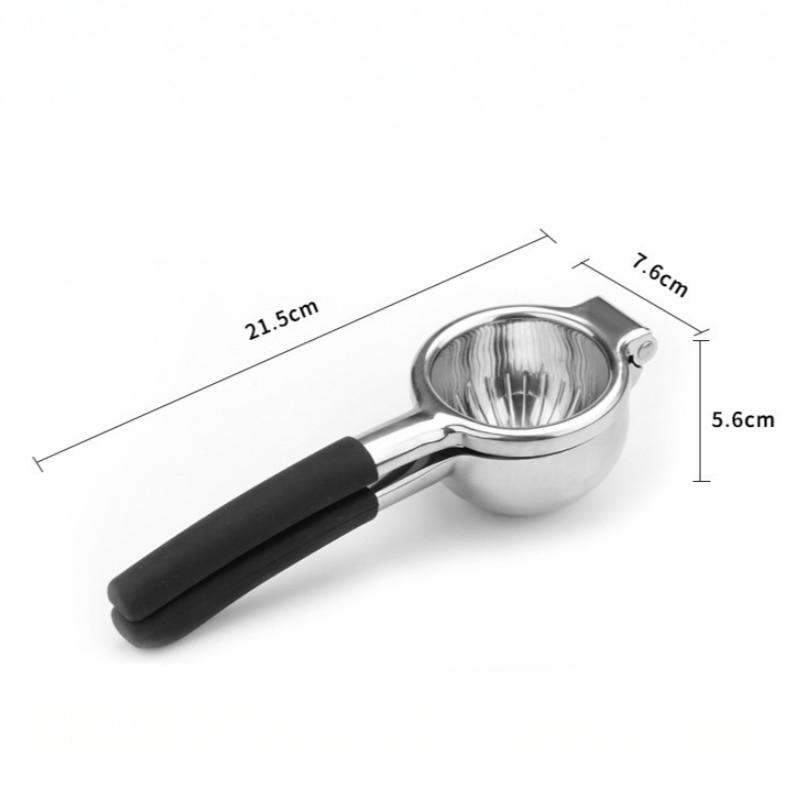 Manual Citrus Juicer Stainless Steel Non-Slip Handle Black 21.5x7.6x5.6cm