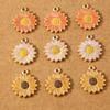 10 Stück Niedliche Emaille Sonnenblumen Anhänger für Halskette Armband Ohrringe DIY Schmuckherstellung Zubehör Zubehör