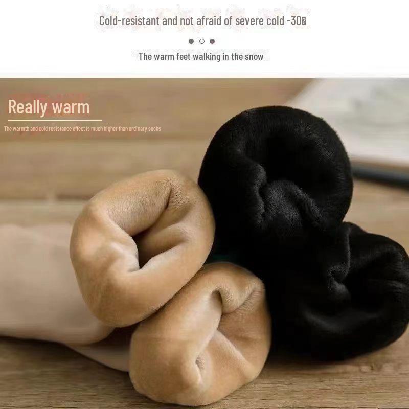 Unisex Winter Mid-Tube Thick Velvet Snow Socks - Warm and Cozy for Men and Women