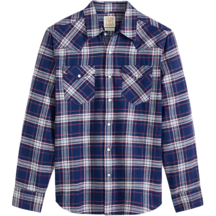 Мужская рубашка Levis, удобная, универсальная, на пуговицах, в клетку, с длинным рукавом, мужские рубашки 85744-0107 S