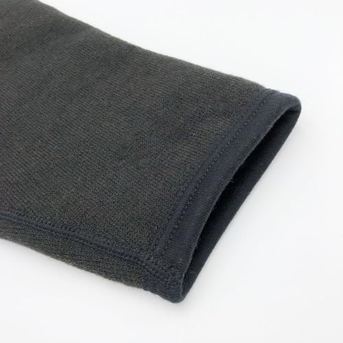 Mochihada Mochijoy Crew Neck Long Sleeve Shirt, Extra Thick, Men's, Size L, Black, Cold Weather Innerwear, Thick Fleece Lining, Perfect for Winter, Mo