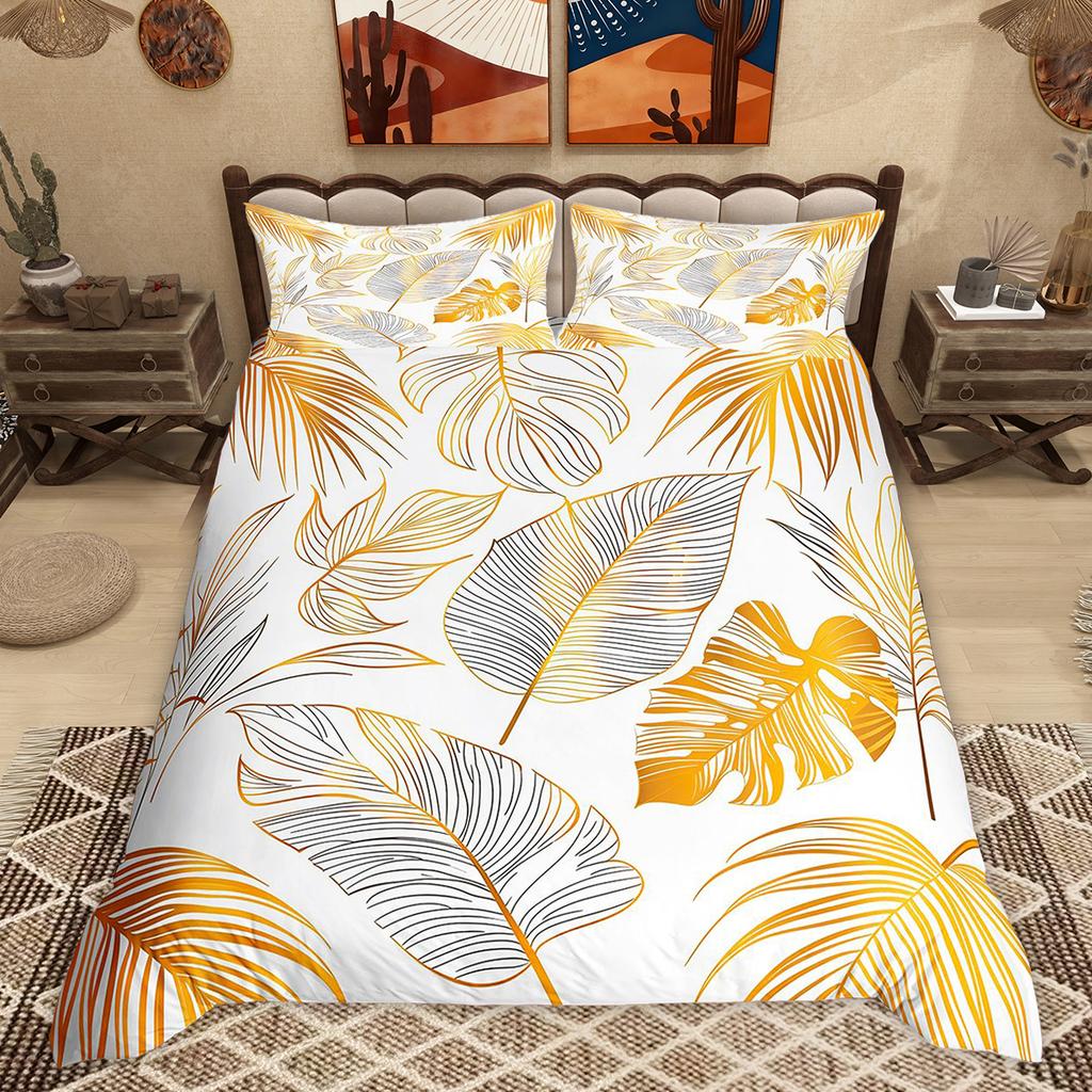Comforter Homewish Modern Minimalist Abstract Simple Art Bedding Set Botanical Plant Leaves Comforter Set