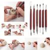Six-Piece Rosewood Pottery Polymer Clay Shaping Tool Set - Fingerprint-Free