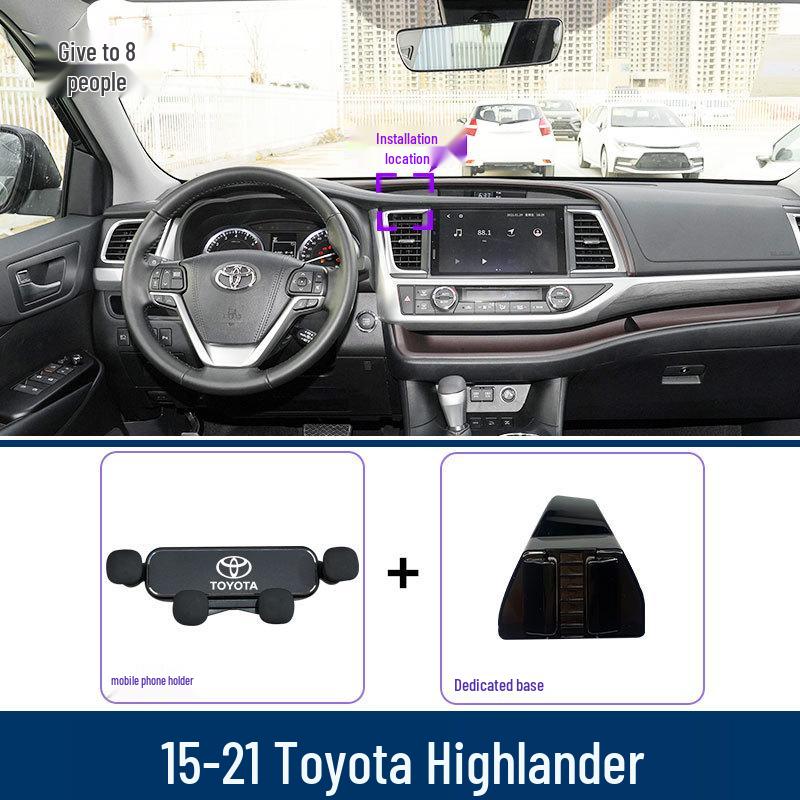 Handyhalterung für Toyota Highlander (2009–2023): Lüftungshalterung mit Navigationshalterung