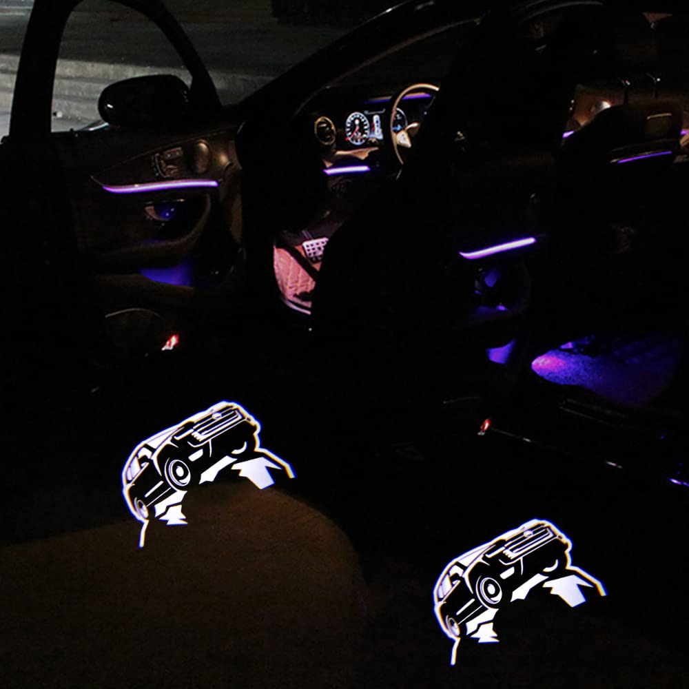 Car Courtesy Lights, Door Lights with Logo, Set of 2 for Toyota Land Cruiser 300 Series (03)