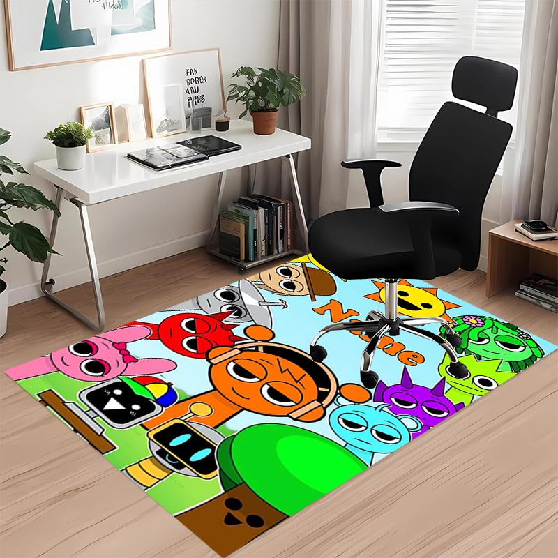 Custom Name Sprunki Printed Carpet, for Office Chair Living Room Bedroom Kitchen Room Decor Gifts.