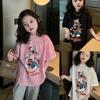 Girls Kids Short Sleeve Cotton T Shirt Cartoon Print Casual Summer Top