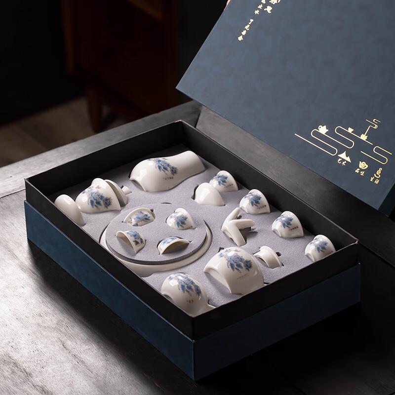 Naijiang Mutton-Fat Jade Porcelain Kung Fu Tea Set