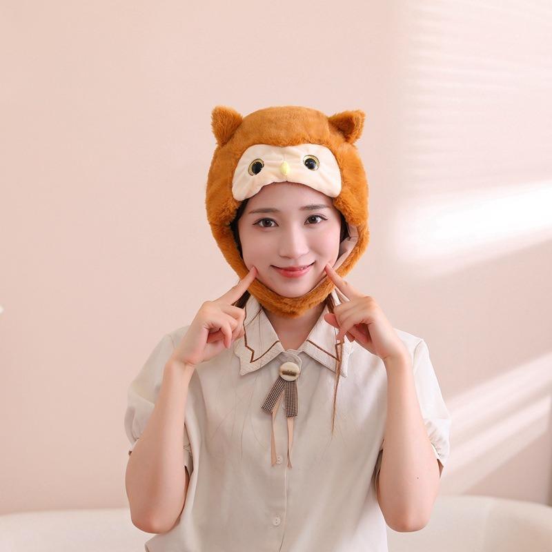 Halloween owl hood hat, plush hood, photo props, cartoon hood performance props