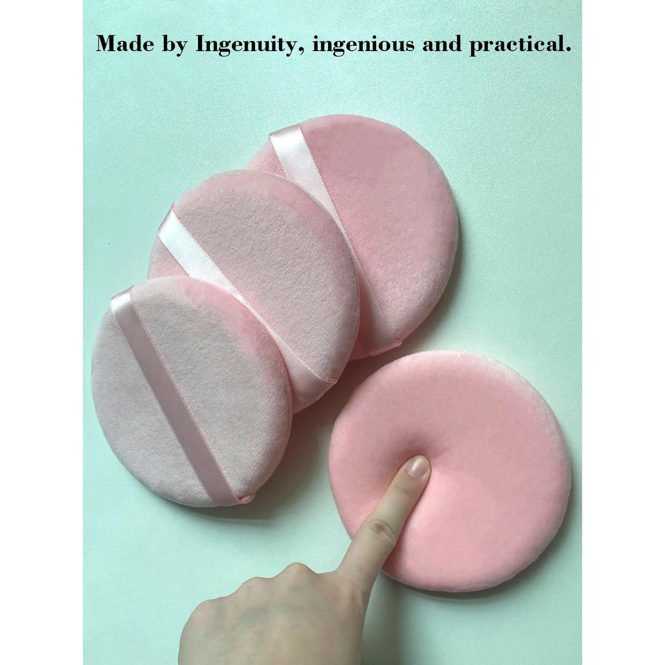 

4 шт. Добавьте большую пуховку для макияжа, спонж для мягкого лица.