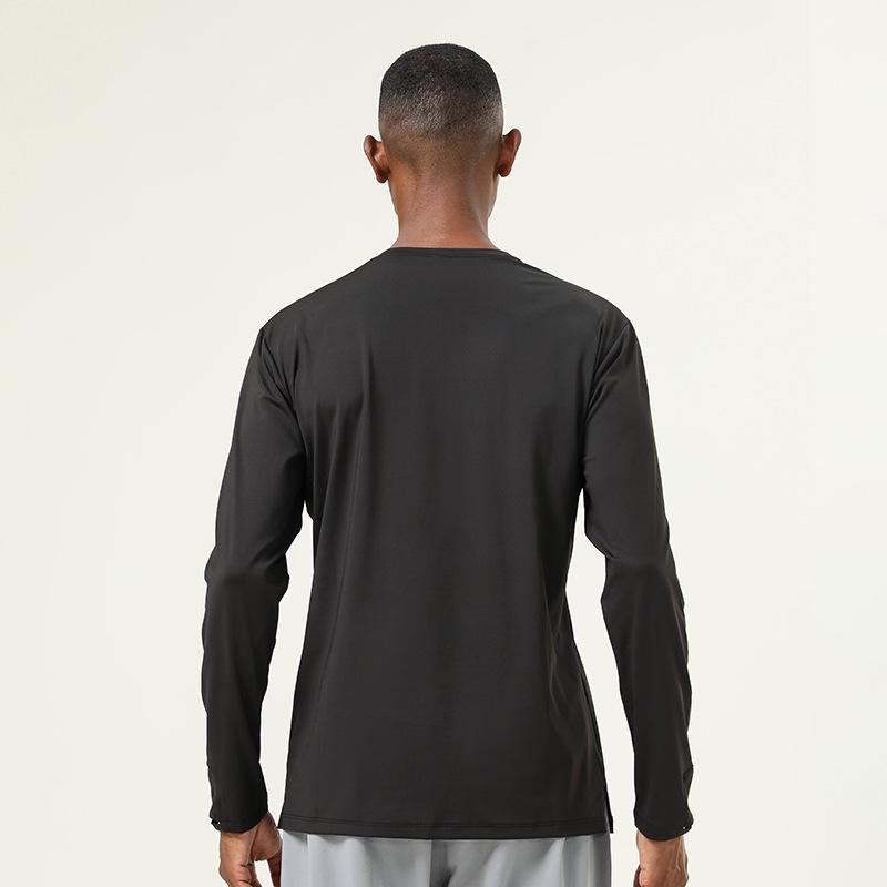 Men's High-Elastic Long Sleeve Running T-shirt with Thumb Holes - Autumn/Winter