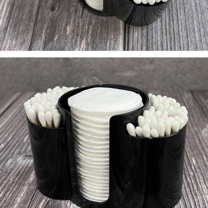 3 in 1 Plastic Makeup Cotton Pad Holder Vertical Space Saving Organizers for Tidying Table Accessories