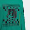 Adidas Neo Logo Print Fashion Comfortable Loose Breathable Knit Crew Neck Long Sleeve Drop Shoulder T-Shirt Unisex T-Shirt Green HN4749