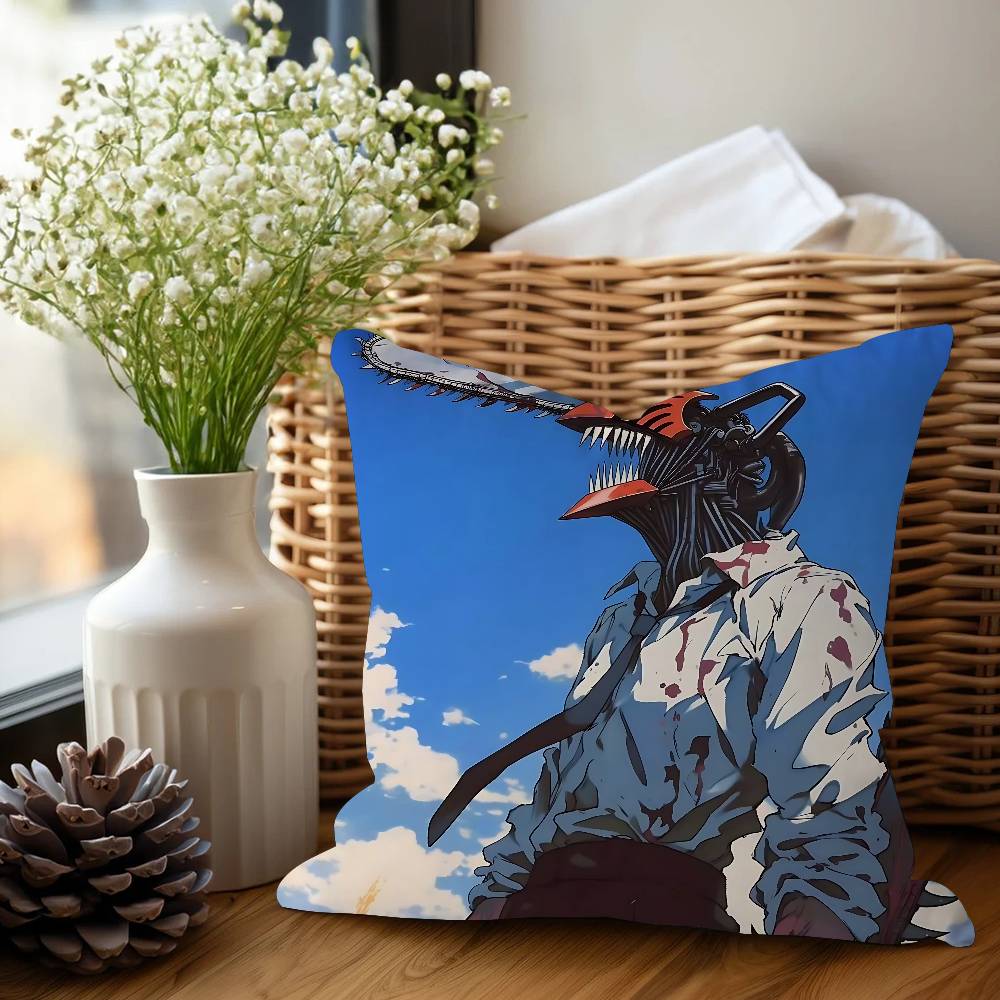 C-Chainsaw Man Anime Pillow Gift Home Office Decoration Pillow Bedroom Sofa Car Cushion CoverPillow Case