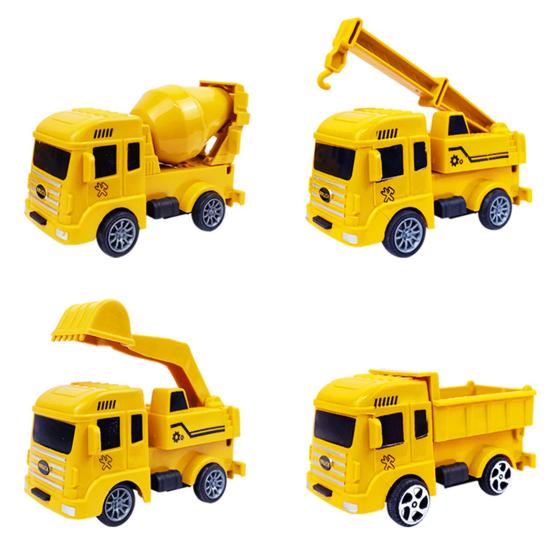 1 Set Vehicles Truck Toys Real-looking Smooth Edge Ornamental Kids Construction Car Toys for Gift