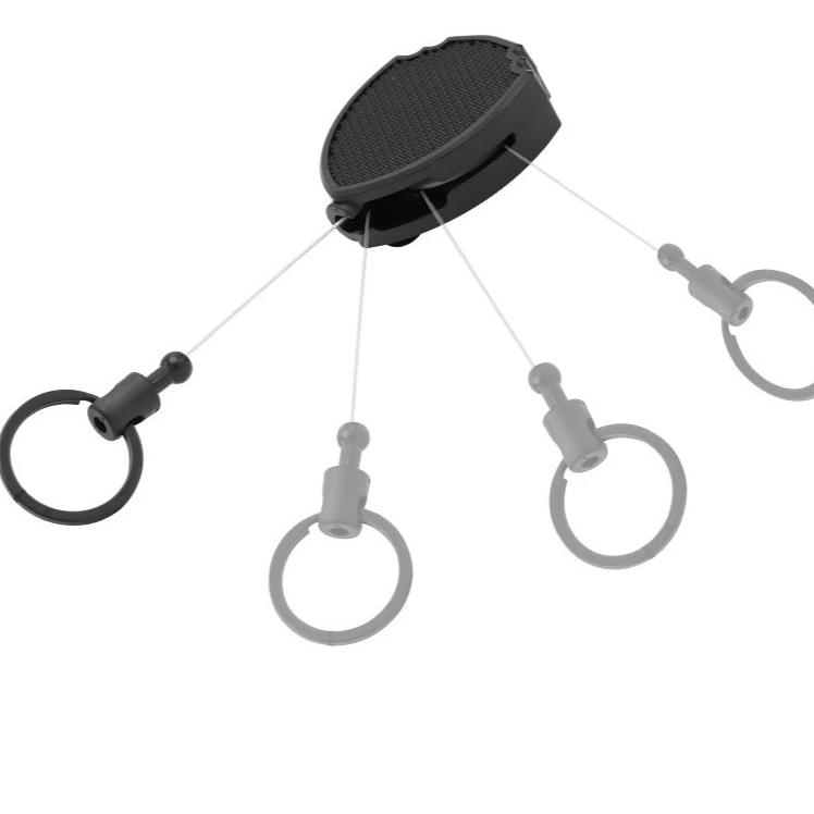 1 Piece High Elasticy Retractable Key Holder for Men Fashion Black Color Durable Keychain Organizer for Keys Office Supplies