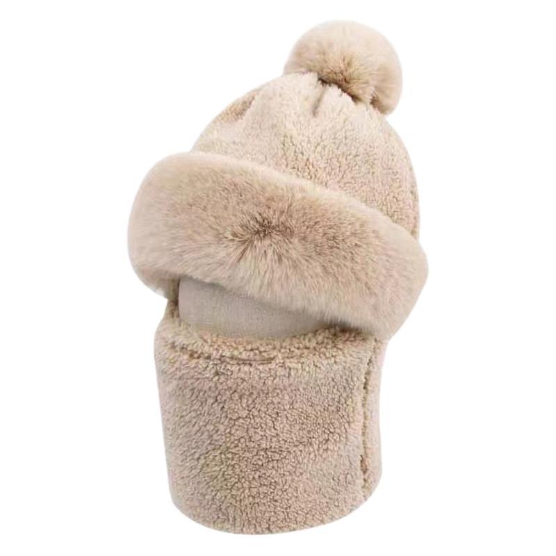 NORTHWOOD Winter Women's Beanies Hat with Plush Thickened Cycling Windproof Proof Scarf Mask Integrated Warm Ear Protection Hat