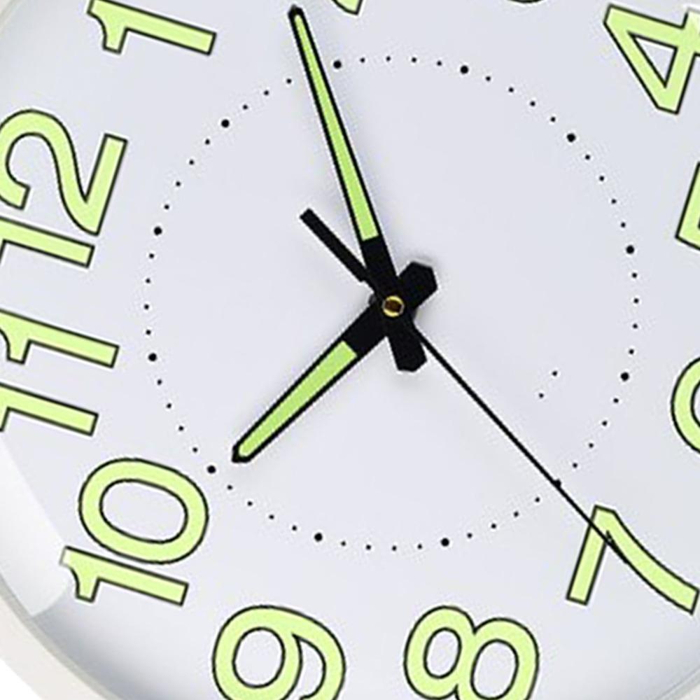30cm Diameter Silent Quartz Clock Plastic Frame Luminous Wall Clock Wall Mounted Clock Night Use